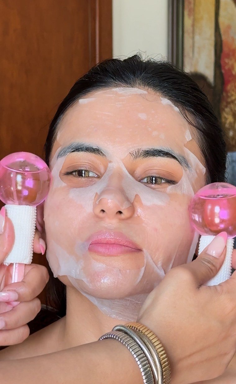 Mehendi skin prep — facial with ice globes for that glass skin bridal glow